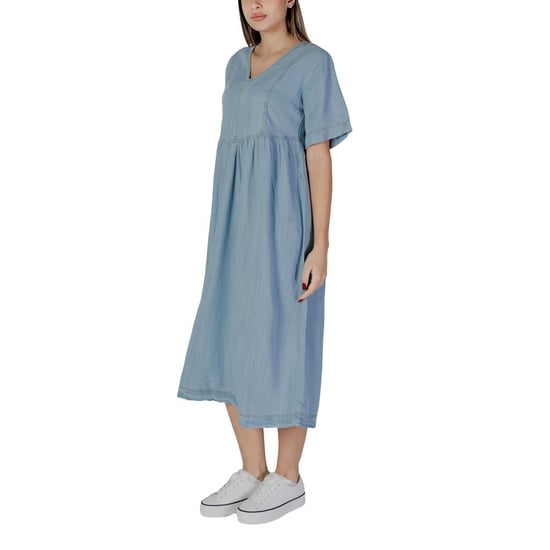 Casual Denim Jurk Korte Mouwen V-hals - Image 4