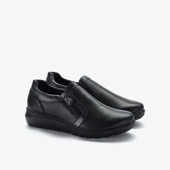 Un Bay Zip Black Leather Shoes - Image 5