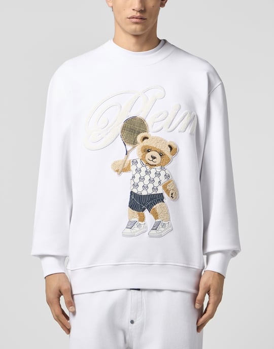 Rund halsad tröja med teddy-tennismotiv - Image 2