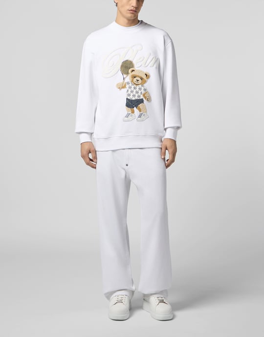 Rund halsad tröja med teddy-tennismotiv - Image 4