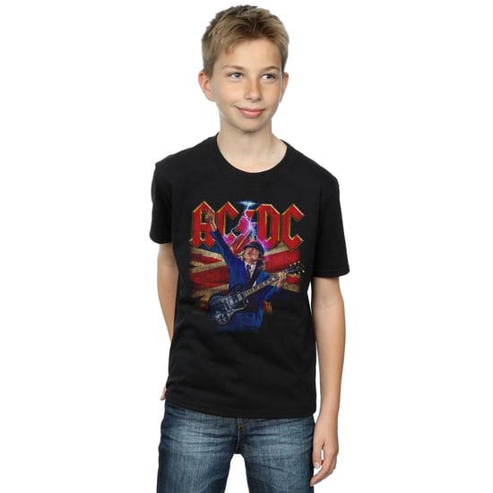 AC/DC Jongens Angus Union Flag Lightning T-Shirt (Zwart) - Image 2