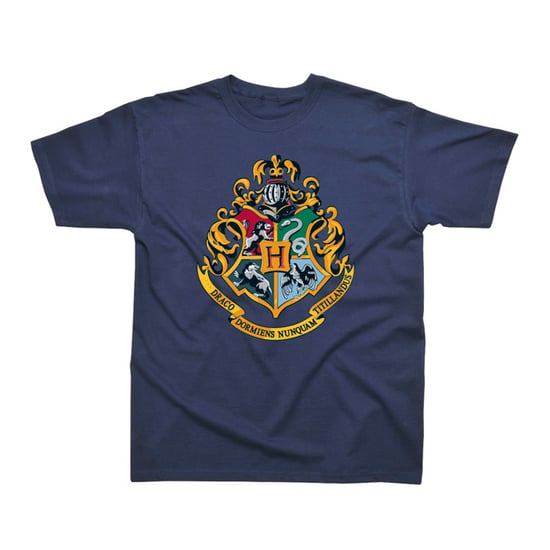 Harry Potter Jongens Hogwarts Crest Goud Inkt T-Shirt (Marineblauw) - Image 1