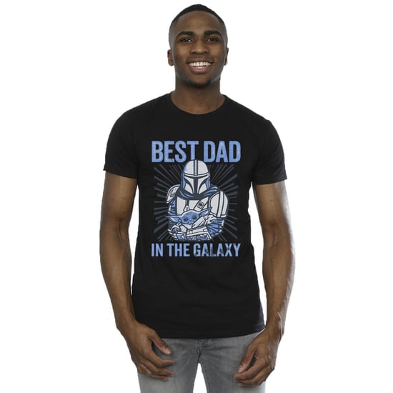 Star Wars Mandalorian Best Dad Galaxy T-shirt Heren (Zwart) - Image 2
