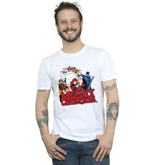 DC Comics Batman Merry Christmas Comic T-shirt för herrar (Vit) - Image 2