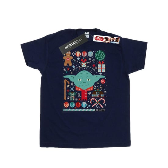 Star Wars Heren Yoda Kerstmis T-Shirt (Marineblauw) - Image 1
