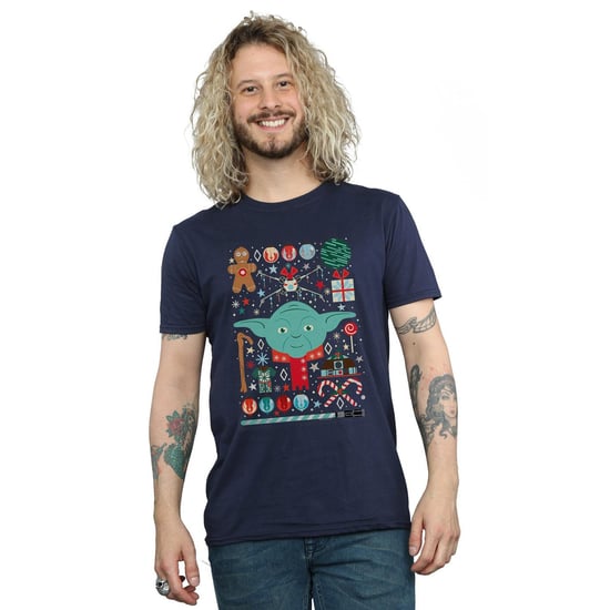 Star Wars Heren Yoda Kerstmis T-Shirt (Marineblauw) - Image 2