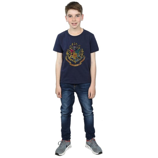 Harry Potter Jongens Hogwarts Crest Katoenen T-Shirt (Marineblauw) - Image 5
