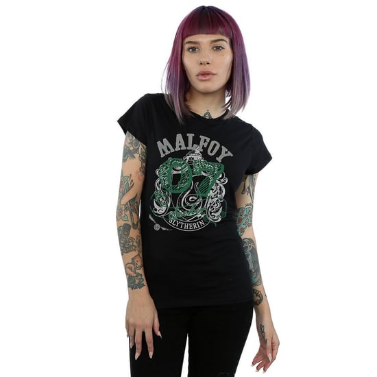 Harry Potter Dames/Dames Malfoy Slytherin Katoenen T-Shirt (Zwart) - Image 2
