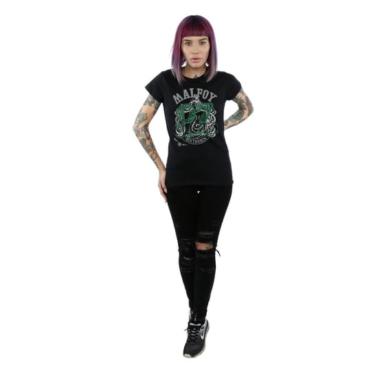 Harry Potter Dames/Dames Malfoy Slytherin Katoenen T-Shirt (Zwart) - Image 6