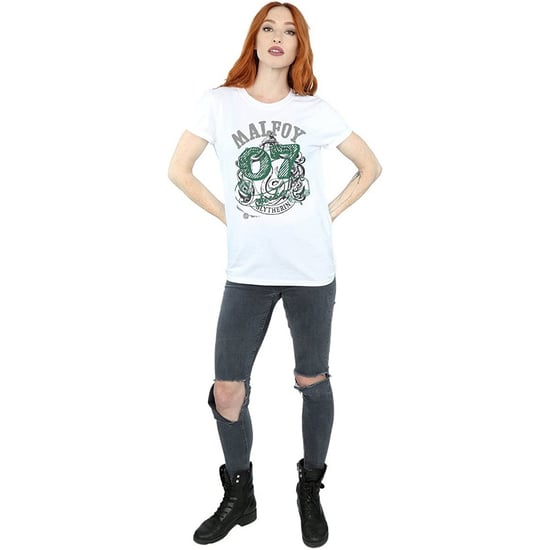 Harry Potter Dames/Dames Malfoy Slytherin Katoenen T-Shirt (Wit) - Image 3
