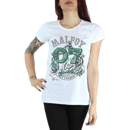 Harry Potter Dames/Dames Malfoy Slytherin Katoenen T-Shirt (Wit) - Image 5