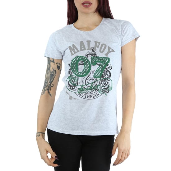 Harry Potter Dames/Dames Malfoy Slytherin Katoenen T-Shirt (Sportgrijs) - Image 3
