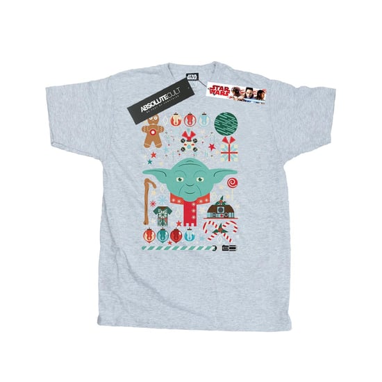 Star Wars Heren Yoda Kerstmis T-Shirt (Sportgrijs) - Image 1