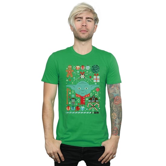 Star Wars Heren Yoda Kerstmis T-Shirt (Iers Groen) - Image 2
