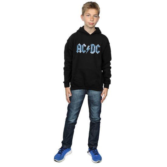 AC/DC Jongens Blauw Ijs Logo Hoodie (Zwart) - Image 4