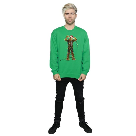 Star Wars Heren Chewbacca Kerstverlichting Sweatshirt (Iers Groen) - Image 4