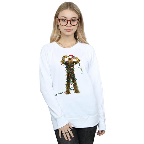 Star Wars Dames/Dames Chewbacca Kerstverlichting Sweatshirt (Wit) - Image 2