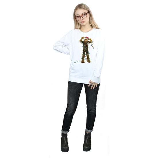 Star Wars Dames/Dames Chewbacca Kerstverlichting Sweatshirt (Wit) - Image 4