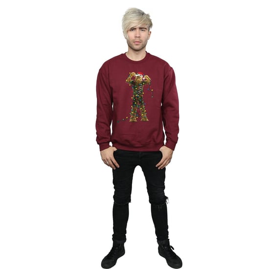 Star Wars Heren Chewbacca Kerstverlichting Sweatshirt (Bourgondië) - Image 4