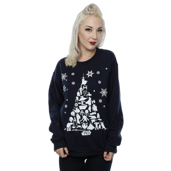 Star Wars Womens/Ladies Christmas Tree Sweatshirt (Deep Navy) - Image 2