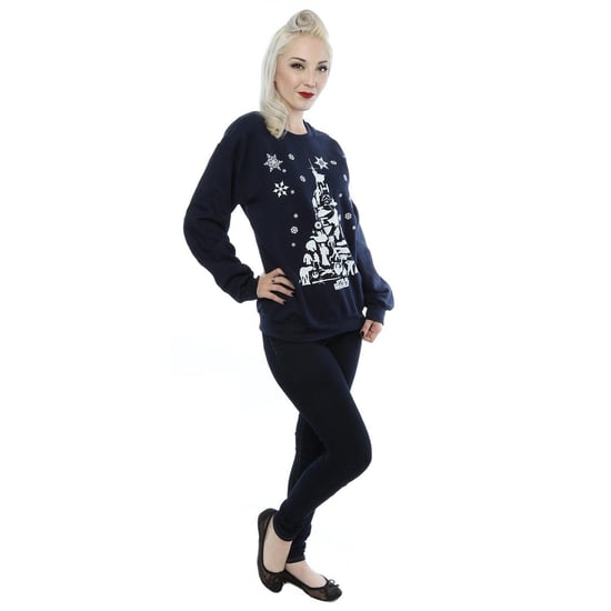 Star Wars Womens/Ladies Christmas Tree Sweatshirt (Deep Navy) - Image 4