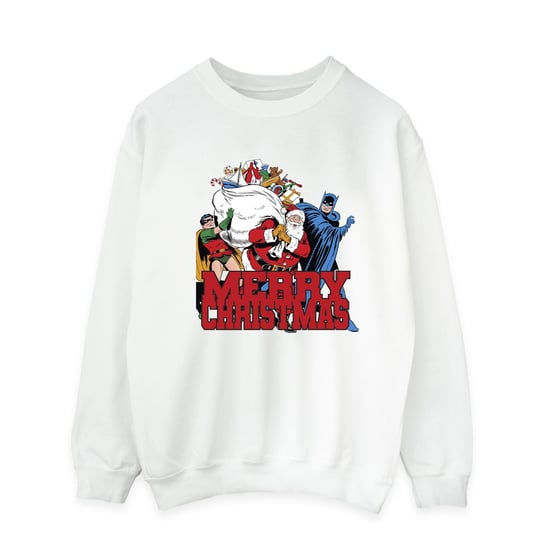 DC Comics Heren Batman Vrolijk Kerstfeest Comic Sweatshirt (Wit) - Image 1