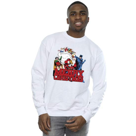DC Comics Heren Batman Vrolijk Kerstfeest Comic Sweatshirt (Wit) - Image 2