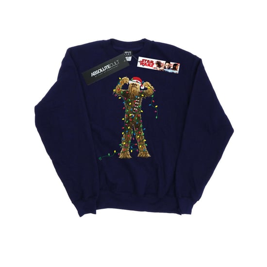 Star Wars Chewbacca Christmas Lights Sweatshirt - herr (Marinblått) - Image 1