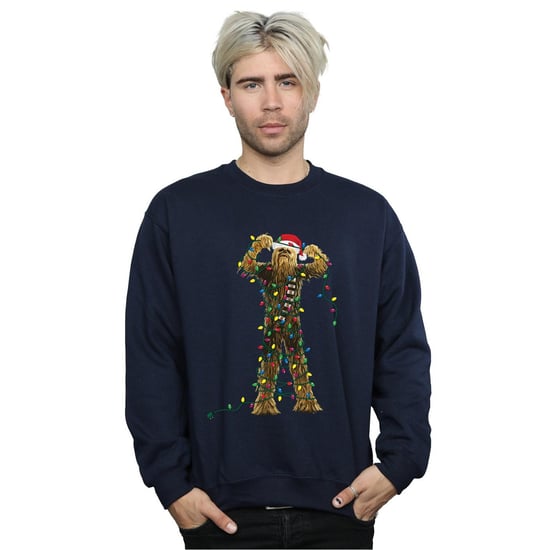 Star Wars Chewbacca Christmas Lights Sweatshirt - herr (Marinblått) - Image 2