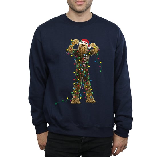 Star Wars Chewbacca Christmas Lights Sweatshirt - herr (Marinblått) - Image 3