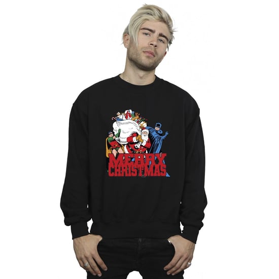 DC Comics Heren Batman Vrolijk Kerstfeest Comic Sweatshirt (Zwart) - Image 2