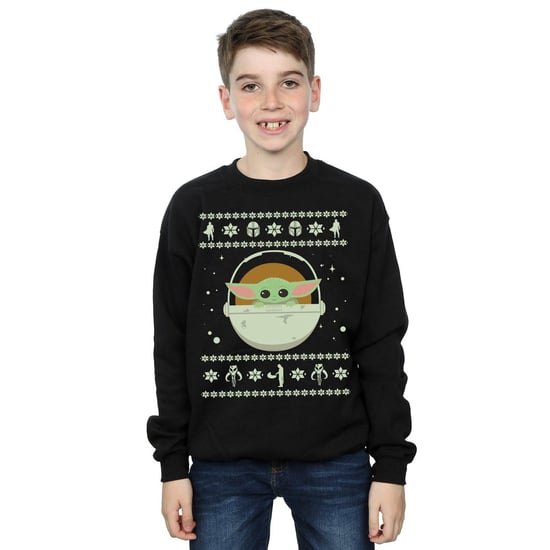 Star Wars Jongens The Mandalorian Het Kind Kerstmis Sweatshirt (Zwart) - Image 2