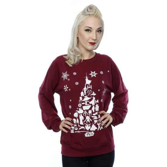 Star Wars Dames/Dames Kerstboom Sweatshirt (Bourgondië) - Image 2