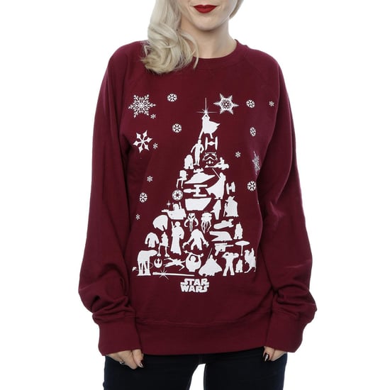 Star Wars Dames/Dames Kerstboom Sweatshirt (Bourgondië) - Image 3