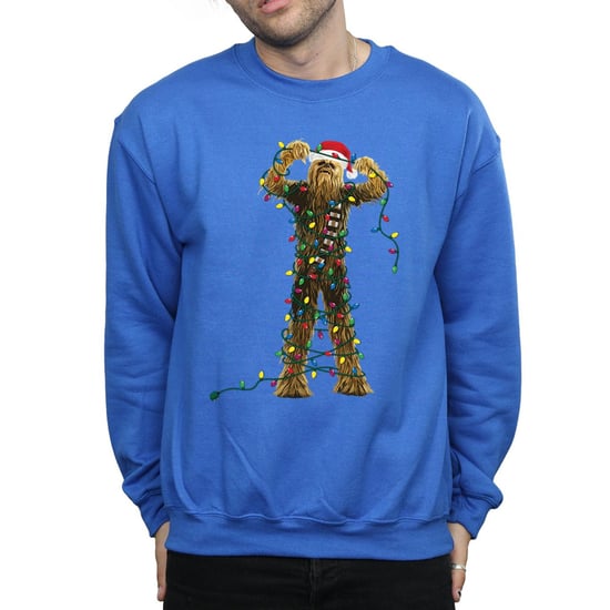 Star Wars Chewbacca Christmas Lights Sweatshirt - herr (Kunglig blå) - Image 3