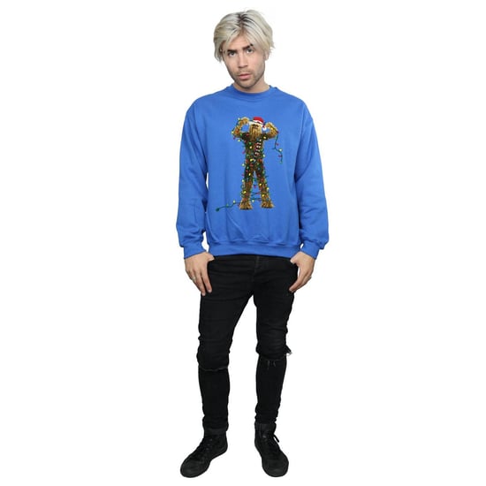 Star Wars Chewbacca Christmas Lights Sweatshirt - herr (Kunglig blå) - Image 4