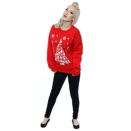Star Wars Womens/Ladies Christmas Tree Sweatshirt (Red) - Image 4