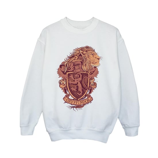 Harry Potter Jongens Gryffindor Schets Crest Sweatshirt (Wit) - Image 1
