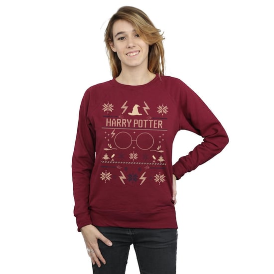 Harry Potter Dames/Dames Sweatshirt met Kerstpatroon (Bourgondië) - Image 2