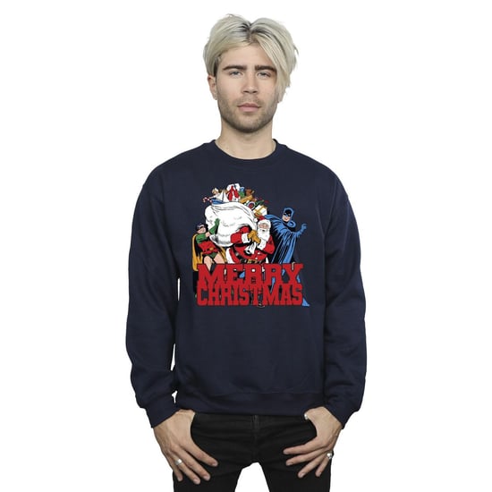 DC Comics Heren Batman Vrolijk Kerstfeest Comic Sweatshirt (Marineblauw) - Image 2