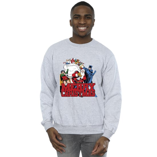 DC Comics Heren Batman Vrolijk Kerstfeest Comic Sweatshirt (Sportgrijs) - Image 2