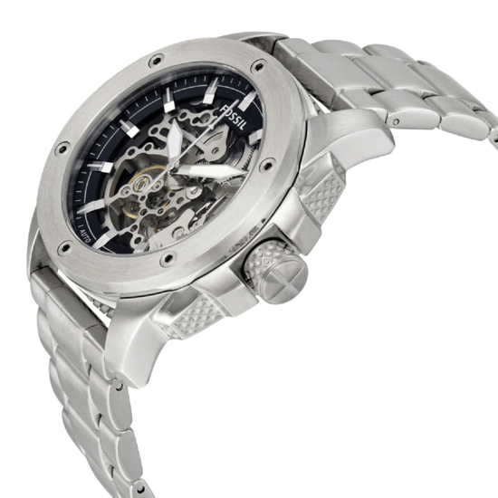 Fossil ME3081 Heren Automatisch Skeleton Horloge, 50mm Zilver RVS - Image 3