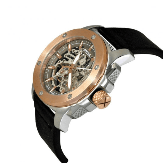 Fossil Machine ME3082 Automatisch Skelet Herenhorloge - 50 mm Zwart Lederen Band - Image 3