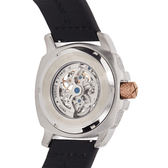 Fossil Machine ME3082 Automatisch Skelet Herenhorloge - 50 mm Zwart Lederen Band - Image 5