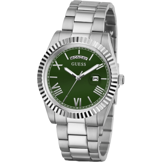 Guess Connoisseur GW0265G10 Heren RVS Horloge — 42 mm Groene Wijzerplaat, Dag- en Datumaanduiding, 50m - Image 5