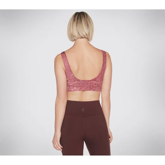 Skechers Performance Gosculpt Leopard Longline Beha Polyester Dames Roze Sportbeha - Image 3