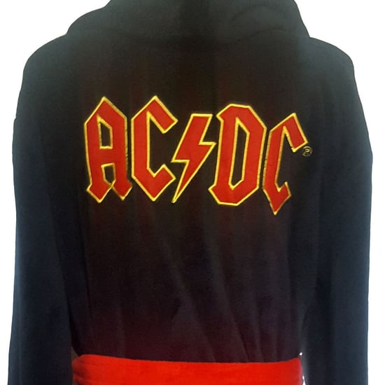 AC/DC Unisex Adult Logo Coral Fleece Dressing Gown (Black) - Image 3