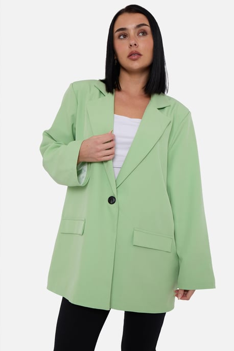 Sage Green Tailoring Oversized Blazer - Image 3
