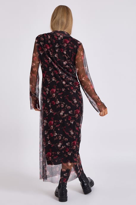 Print Mesh Midi Dress - Image 4