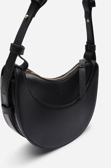 Where's That From Womens 'Envie' Crescent Faux Leather Shoulder Bag in Black - Image 4